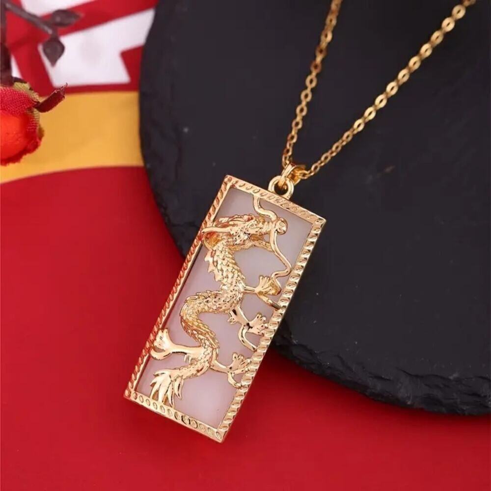 18K Gold Plated Dragon Pendant Necklace